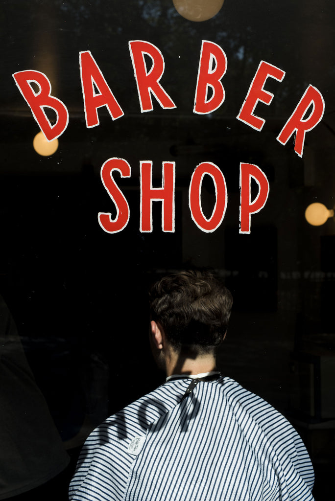 Blind Barber Shop window sign